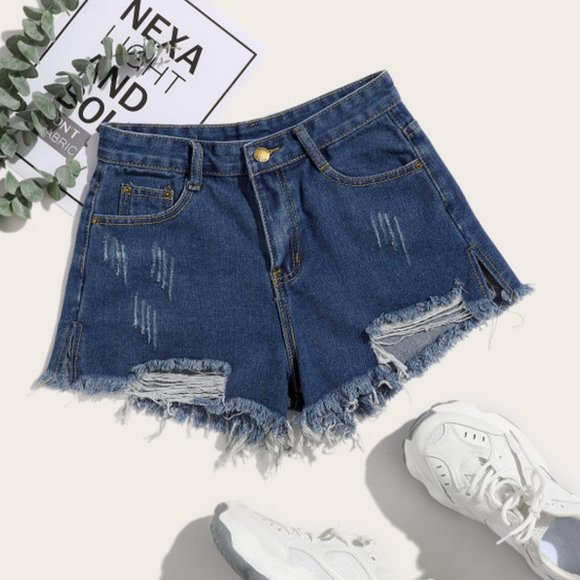 High waisted jean shorts - Picture 2 of 3